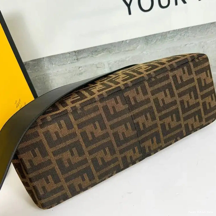 Affordable Motif Bag In Zip Brown O'Lock FF Fendi Fabric Shoulder 0607